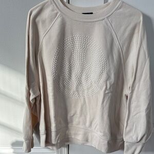 Women's Cream Sweatshirt with Smiley Design